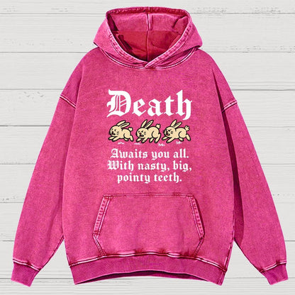 Death Awaits You All Vintage Distressed Hoodie