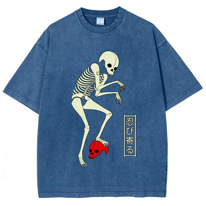 Creep Skull Vintage Distressed T-shirt