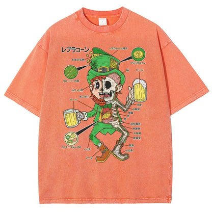 LEPRECHAUN ANATOMY-St. Patrick's Day Vintage Distressed T-shirt