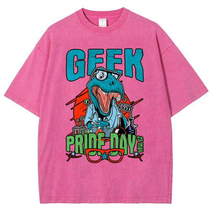 Geek Pride Day Dinosaur Rex Vintage Distressed T-shirt