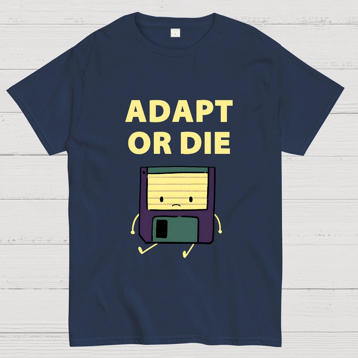 Adapt or Die Floppy Disk Geek T-Shirt