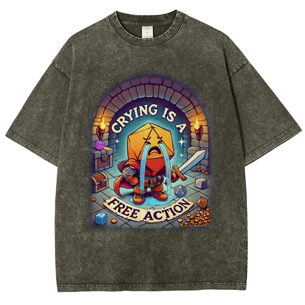 Crying is a Free Action Vintage Distressed T-shirt