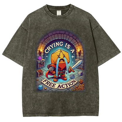 Crying is a Free Action Vintage Distressed T-shirt