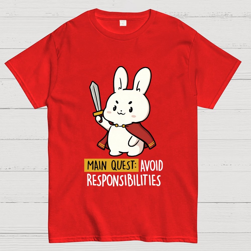 Main Quest Avoid Responsibilities Geek T-Shirt