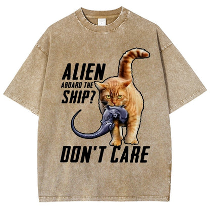 Top Cat Alien Aboard The Ship Don’t Care Vintage Distressed T-shirt