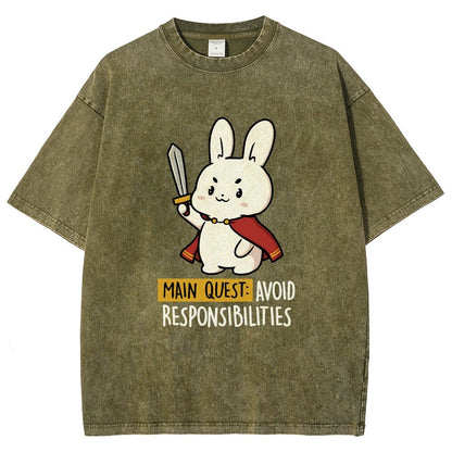 Main Quest Avoid Responsibilities Vintage Distressed T-shirt
