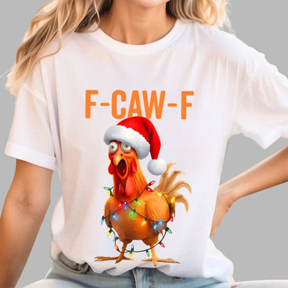 Christmas F-CAW-F Funny Chicken Geek T-Shirt
