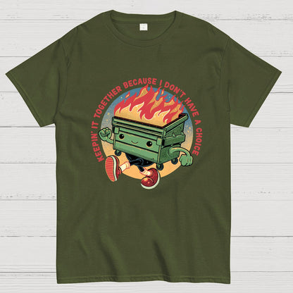 Flaming Dumpster Nerdy T-Shirt