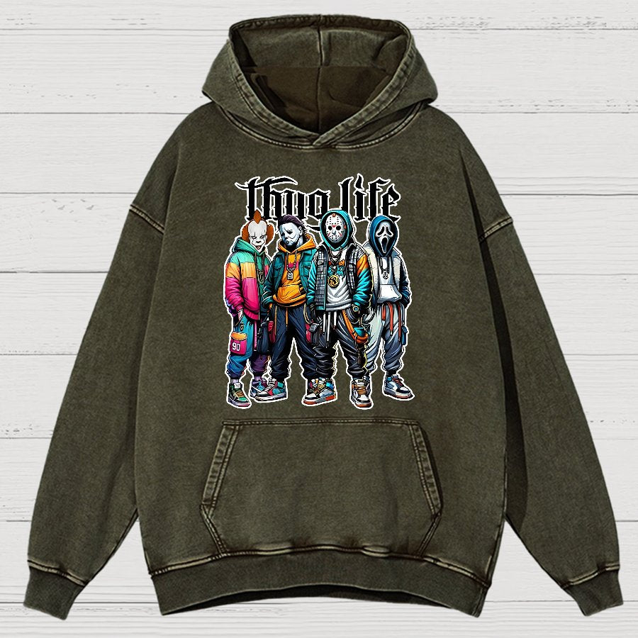 Horror Character Halloween Vintage Distressed Hoodie
