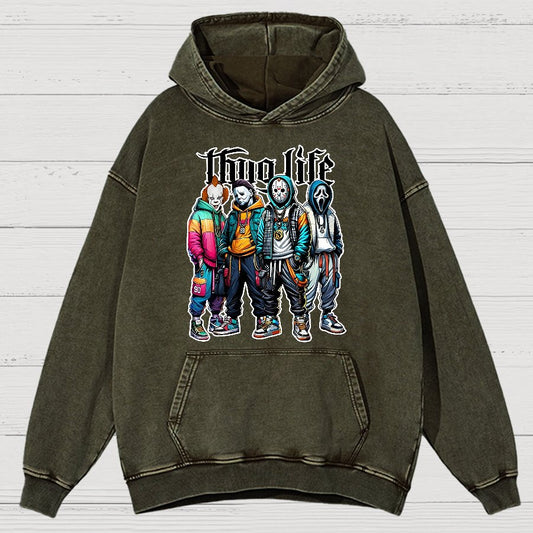 Horror Character Halloween Vintage Distressed Hoodie
