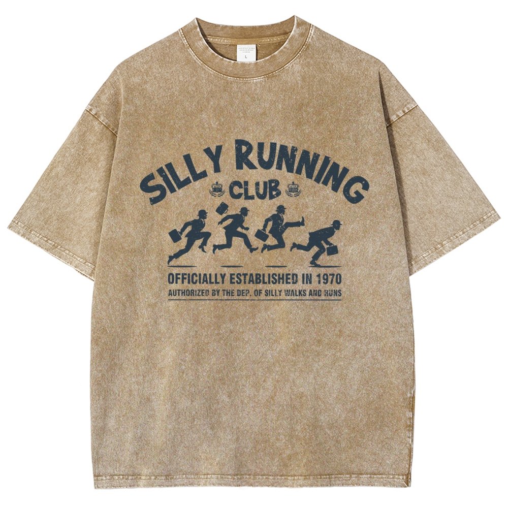 Funny Silly Running Club Vintage Distressed T-shirt
