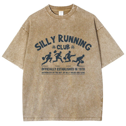 Funny Silly Running Club Vintage Distressed T-shirt