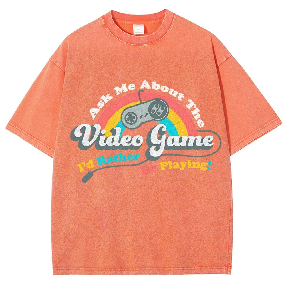 Ask Me About my Video Game Vintage Distressed T-shirt