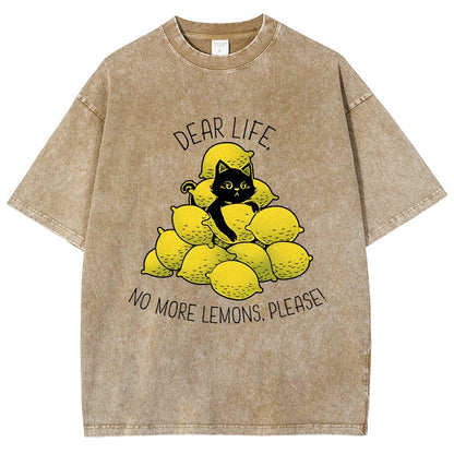 If Life Give You Lemons Black Cat Vintage Distressed T-shirt