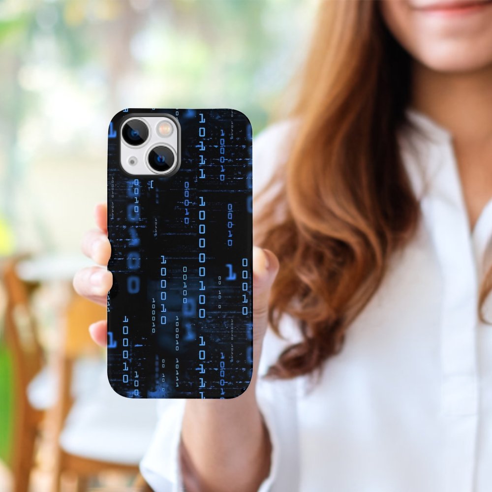 Blue Codes 0 And 1 Phone Cases