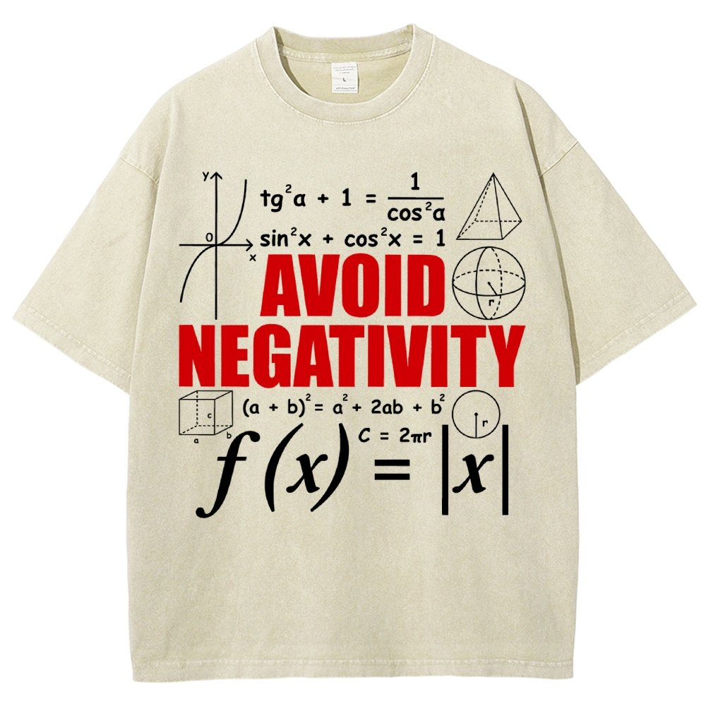 Avoid Negativity Funny Math Mathematician Vintage Distressed T-shirt