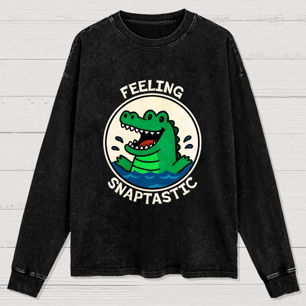 Feeling Snaptastic Washed Long Sleeve Tee