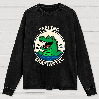 Feeling Snaptastic Washed Long Sleeve Tee