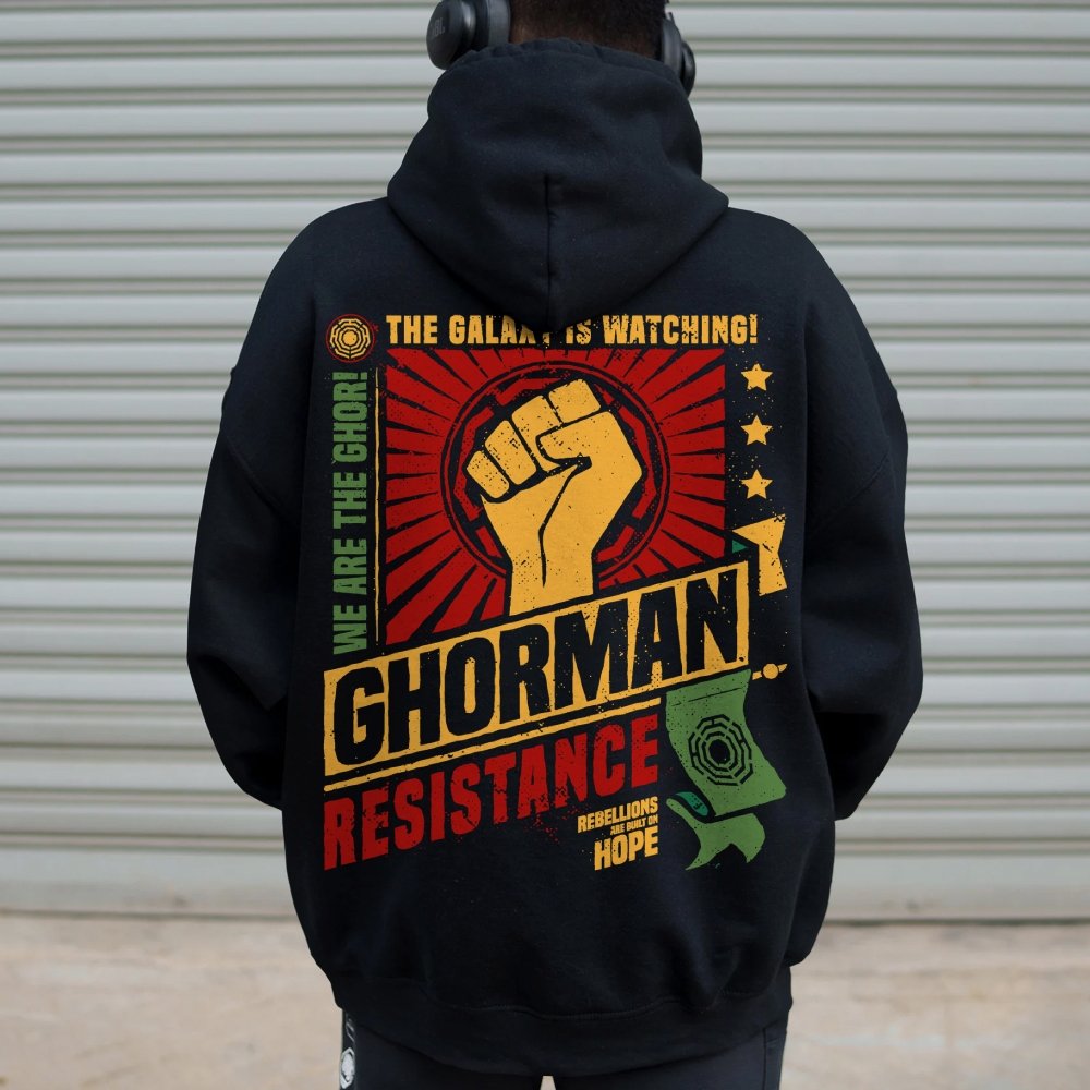 Galactic Resistance Printed Back Cotton Hoodie