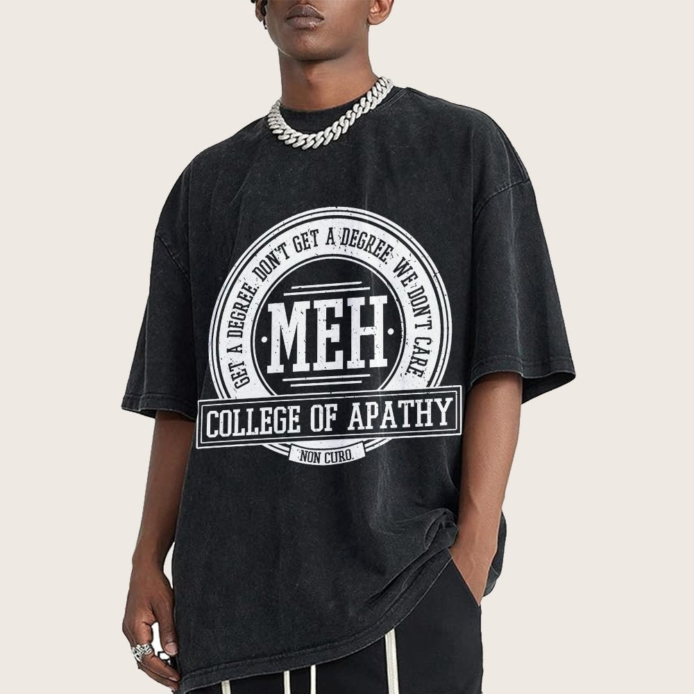 College of Apathy Vintage Distressed T-shirt