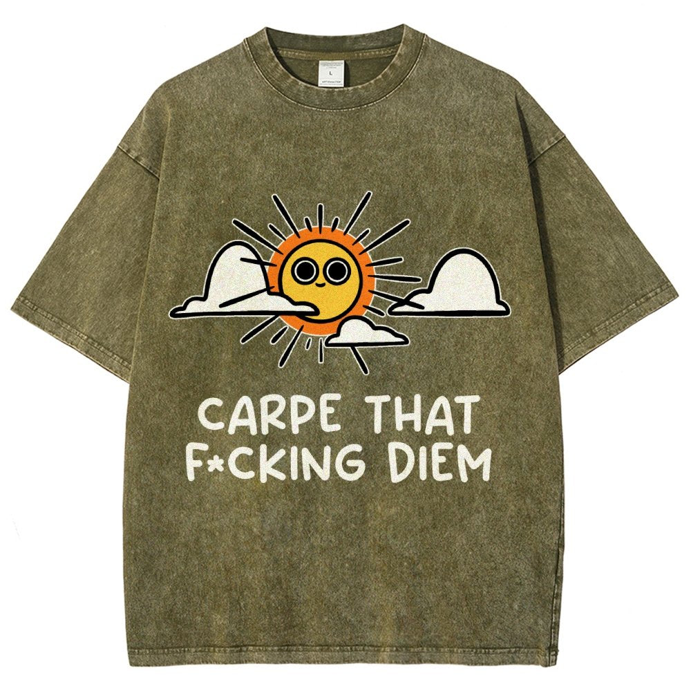 Carpe Diem Vintage Distressed T-shirt