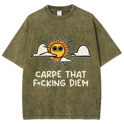 Carpe Diem Vintage Distressed T-shirt