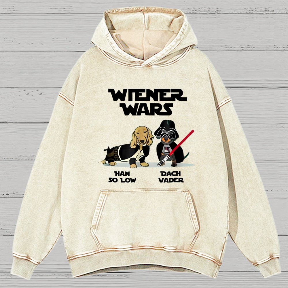 Wiener Wars Funny Dachshund Vintage Distressed Hoodie