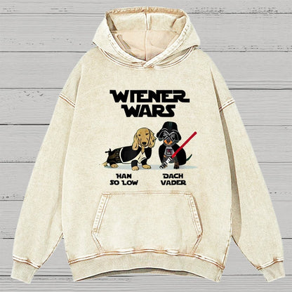 Wiener Wars Funny Dachshund Vintage Distressed Hoodie