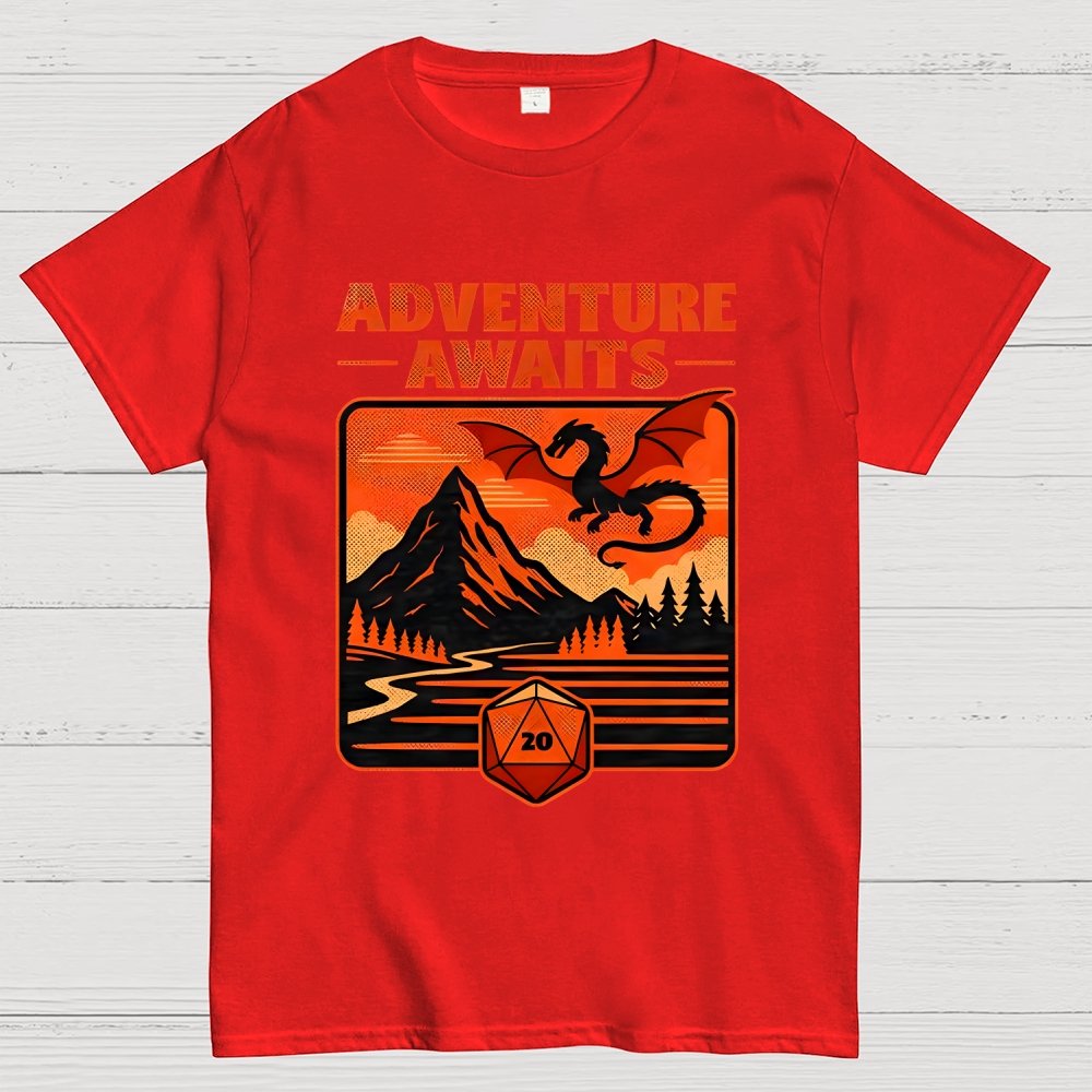 RPG Vintage Adventure Dragon Geek T-Shirt
