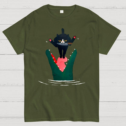 Funny Black Cat Geek T-Shirt