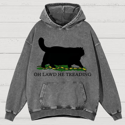 Oh Lawd He Treading Vintage Distressed Hoodie