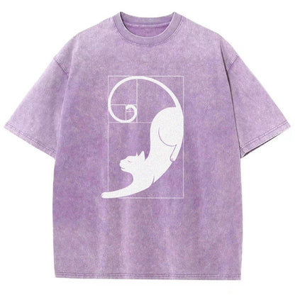 Fibonacci Cat Golden Ratio Vintage Distressed T-shirt