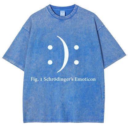 Schrodinger's Emoticon Vintage Distressed T-shirt