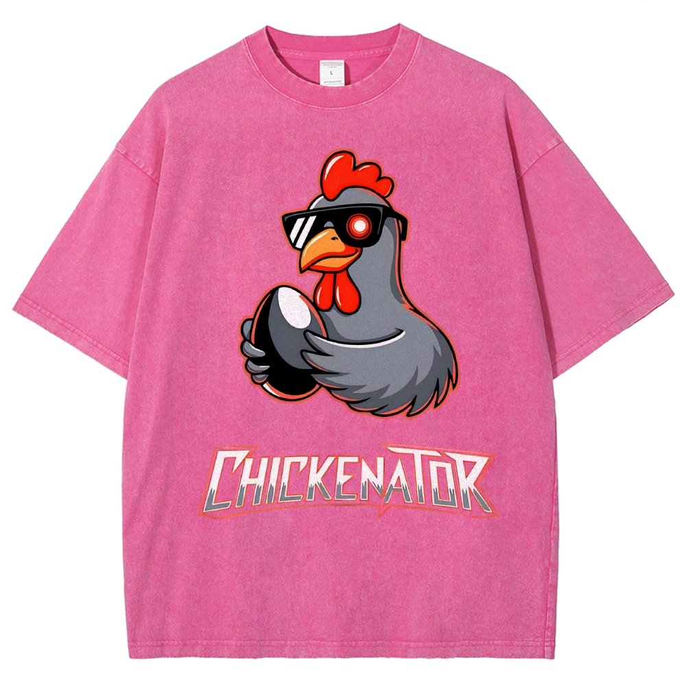 Chickenator The Future Chicken Vintage Distressed T-shirt