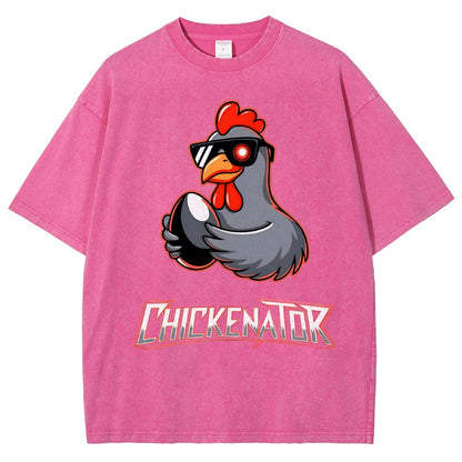 Chickenator The Future Chicken Vintage Distressed T-shirt