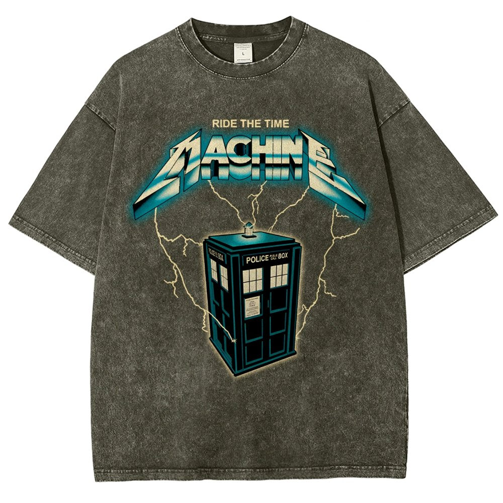 Ride the Time Machine Vintage Distressed T-shirt