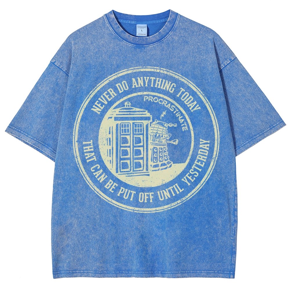 Time Travel Procrastination Vintage Distressed T-shirt