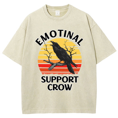 Emotional Support Crow Vintage Distressed T-shirt