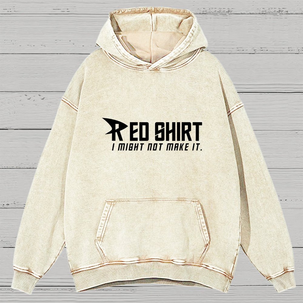 Red Shirt Vintage Distressed Hoodie