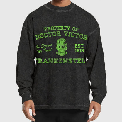 Property of Dr Frankenstein Washed Long Sleeve Tee
