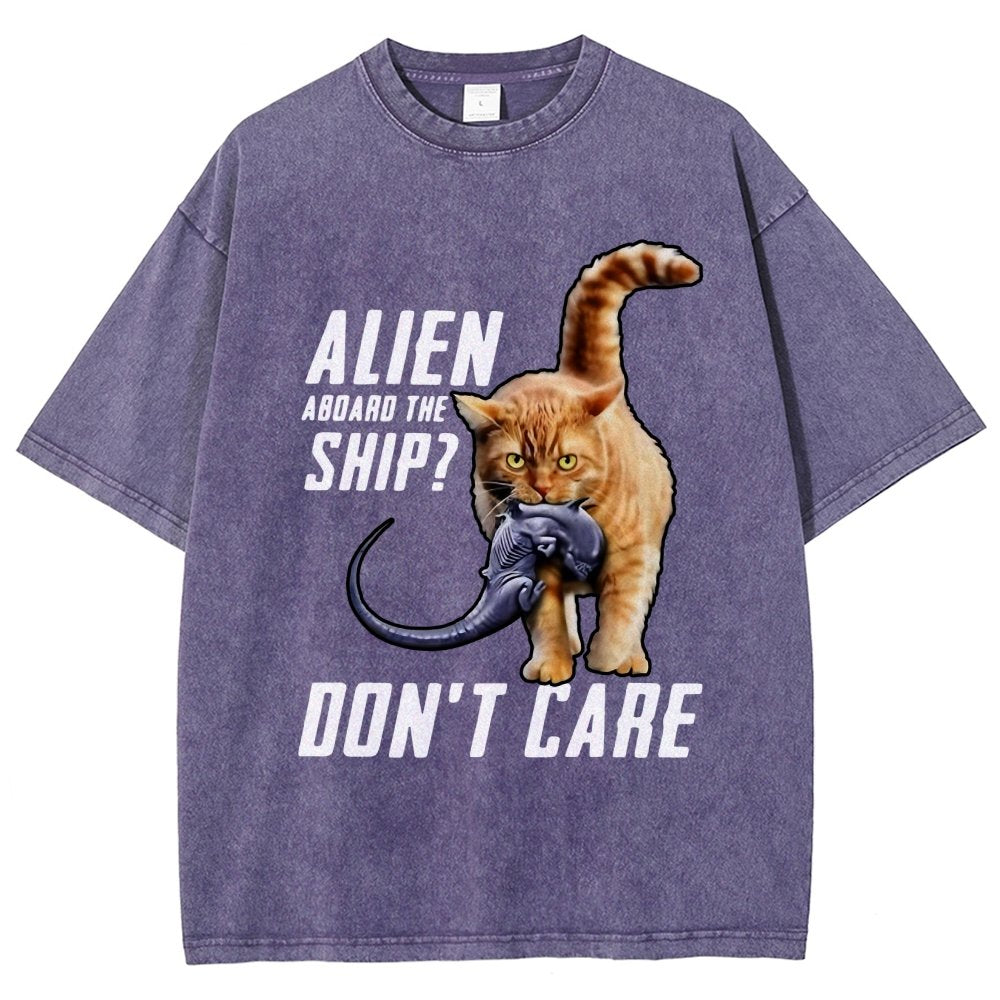 Top Cat Alien Aboard The Ship Don’t Care Vintage Distressed T-shirt