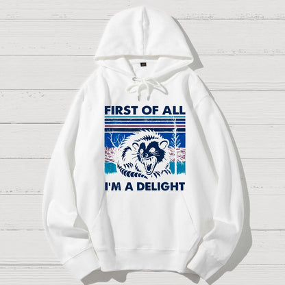 First Of All I'm A Delight Sarcastic Geek Cotton Hoodie