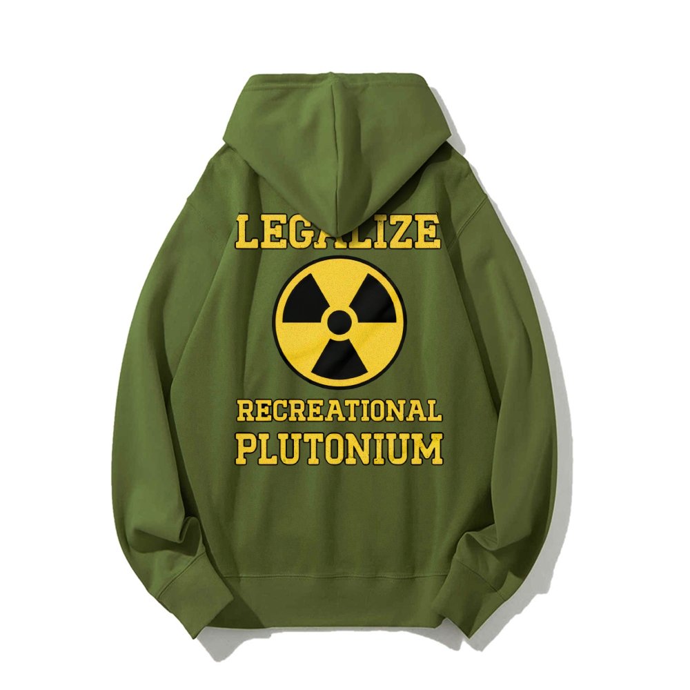 Legalize Recreational Plutonium Printed Back Cotton Hoodie