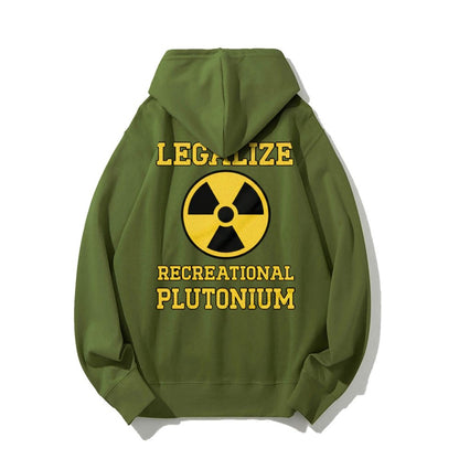 Legalize Recreational Plutonium Printed Back Cotton Hoodie