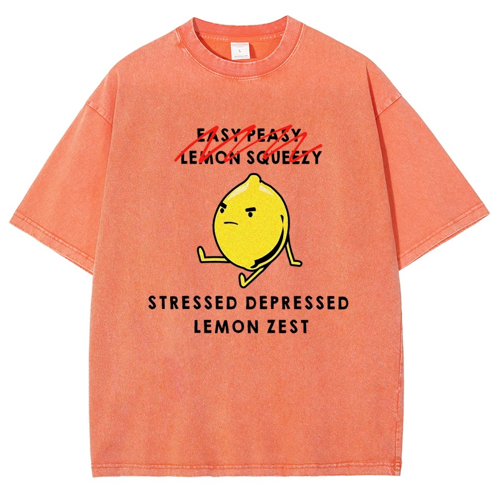 Stressed Depressed Lemon Zest Vintage Distressed T-shirt
