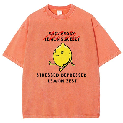 Stressed Depressed Lemon Zest Vintage Distressed T-shirt