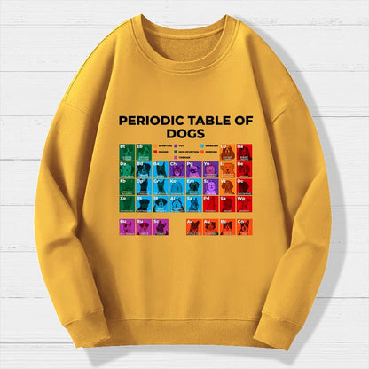 Periodic Table of Dogs Dog Lover Funny Science Geek Cotton Sweatshirt