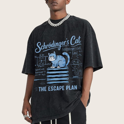 Schrödinger's Cat Of The Escape Plan Science Vintage Distressed T-shirt