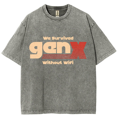 We Survived Without Wifi Vintage Distressed T-shirt