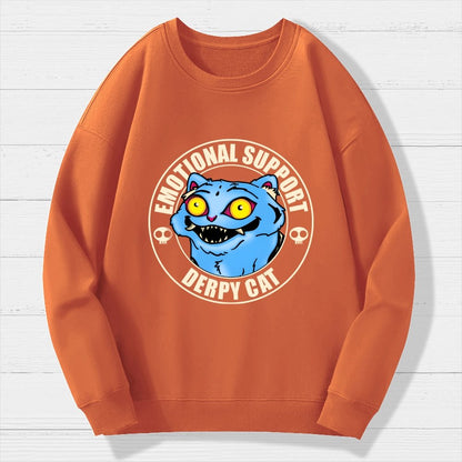 Emotional Support Cat Geek Cotton Sweatshirt